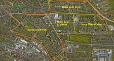 Der Stadtteil Vahr mit seinen Ortsteilen Gartenstadt Vahr, Neue Vahr Nord, Neue Vahr Südwest und Neue Vahr Südost.